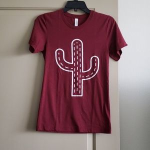 Maroon Cactus Tee